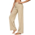 thumbnail image 2 of Gytharion Women's Striped Wide Leg Pants High Waist Tailored Fit Dress Trousers Flowy Straight Leg Design Work Slacks with Pockets for Office, 2 of 8