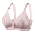 thumbnail image 2 of Fsqjgq Sports Bras for Women Plus Size Jacquard Cotton Cup Breathable Bralettes Adjustable Padded Lightly Lined Wireless Push Up Bras Underwear Rose Gold 42, 2 of 4
