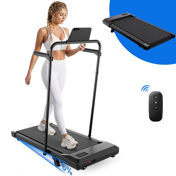 JCYTTCC Walking Pad with Incline, Under Desk Treadmill, 3 in 1 Portable Treadmills for Home with Remote Control LED Display, 2.5 HP Quiet Mini Treadmill for Office Home Use, 300 Lbs Capacity