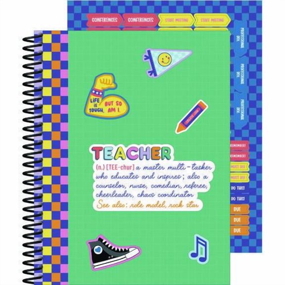 Teacher Planners, Weekly/Monthly, 7 Classes, We Stick Together, Multicolor Cover, 11 x 8.5 Sheets, 1 | Bundle of 2
