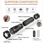 LED Flashlights, 101000 Lumen Super Bright Tactical Flashlight, Rechargeable Flash Light, 5 Modes Zoomable Waterproof Flash Lights for Emergency, Camping, Hiking, Outdoor, Home