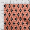 thumbnail image 1 of oneOone Cotton Poplin Twill Dark Peach Fabric Argyle Check Fabric For Sewing Printed Craft Fabric By The Yard 56 Inches Wide, 1 of 4