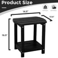 thumbnail image 3 of Adirondack Square Outdoor Side Table,2-Tier Storage Patio Side Table, HDPE End Tables for Backyard Pool Porch Garden Lawn(Black), 3 of 13