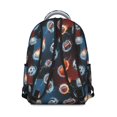 thumbnail image 3 of Football and Rugby Red Pattern Backpack for School, Cute School Bag with Adjustable Shoulder Straps and Padded Back, 15.3"x11"x7.1", 3 of 5