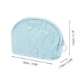thumbnail image 2 of Unique Bargains 1 Pc Shell Shape Heart Makeup Bag Blue PU, 2 of 4