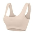 thumbnail image 2 of HVOBTTY Back Closure Sports Bra for Women, Womens Bras No Underwire, Fashion Woman's Solid Strap Wrap Hollow Out Bra Underwear Bralette Stylish Beige, M, 2 of 5