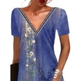 thumbnail image 3 of Gvmfive Women Summer Boho Printed T-shirt Dress Short Sleeve Casual Loose Dress, 3 of 4