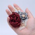 thumbnail image 4 of Rhinestone Rose Flower Brooch Pin for Women Wedding Crystal Pearl Fabric Camellia Flower Brooches Lapel Pins Hairpins Elegant Hairclips Dress Accessories Masquerade Party Jewelry for Bridesmaids, 4 of 11