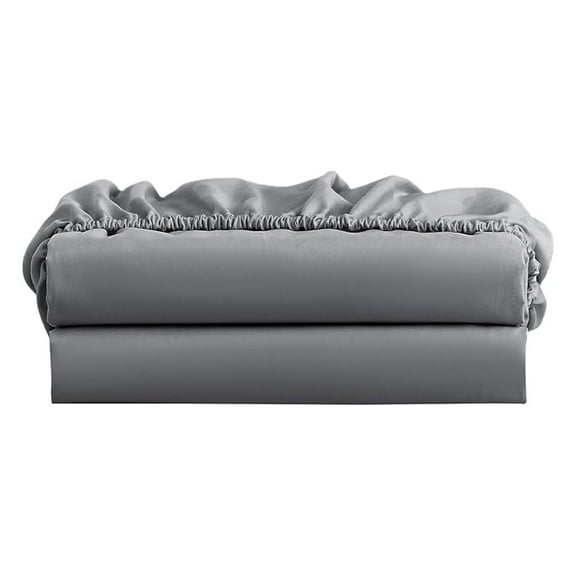 Twin XL Fitted Sheet 2 Pack - Hotel Quality Microfiber - Deep Pocket Cooling - Ultra Soft Breathable - Brushed Finish - Dark Grey
