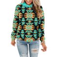 thumbnail image 2 of Aboser Ethnic Aztec Hoodies for Women Retro Geometric Graphic Sweatshirt with Pocket Western Tribal Hooded Shirts Loose Long Sleeve Hoodie, 2 of 6