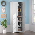 thumbnail image 2 of UPGO 70" Tall Storage Pantry Cabinet, Bathroom Floor Organizer Storage Cabinet with 2 Doors and 6 Adjustable Shelves, Standing Utility Cabinet for Dining Room, Food Storage and Kitchen, White, 2 of 12