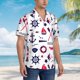 thumbnail image 3 of Balery Sailing Marine Travel Camisas hawaianas de manga corta para hombre, camisas playeras de corte holgado, camisas de vacaciones con botones,3X-Large, 3 of 7