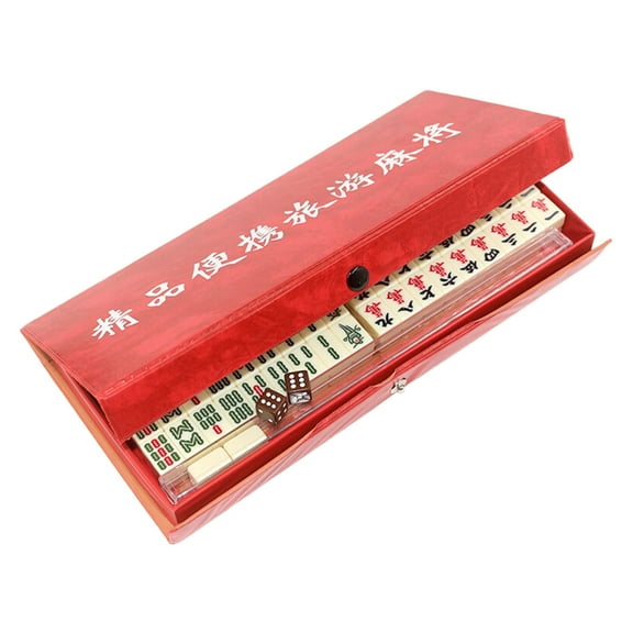 Sinyiin Travel Friendly Mini Mahjong Set With Long Storage Box And 4 Sorting Tools Set