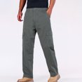 thumbnail image 4 of IROINNID Cargo Pants for Men Deals Cotton Solid Straight Leg Work Pants Casual Relaxed Fit Cargo Pants Comfy Trousers,Olive Green, 4 of 9
