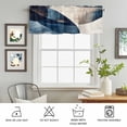 thumbnail image 5 of Kitchen Valances for Window, Blue Beige Black Lines Light Filtering Rod Pocket Valance Curtain, Abstract Geometric Short Curtains Window Topper for Bedroom Bathroom Living Room 42x18in, 5 of 9