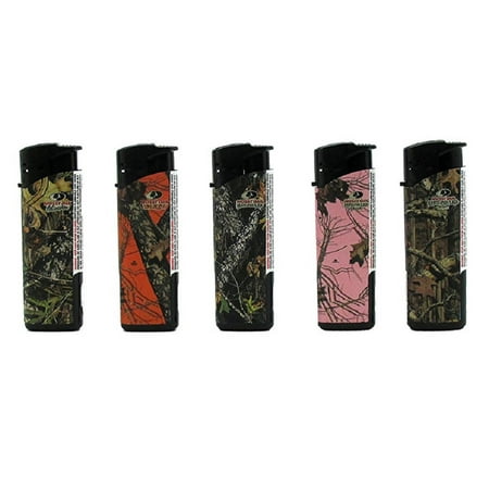 CrazyCoolBuys 5Pc Set Mossy Oak Camo Windproof Torch Butane Lighters