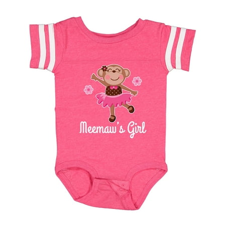 

Inktastic Meemaw Girl Ballerina Monkey Gift Baby Girl Bodysuit