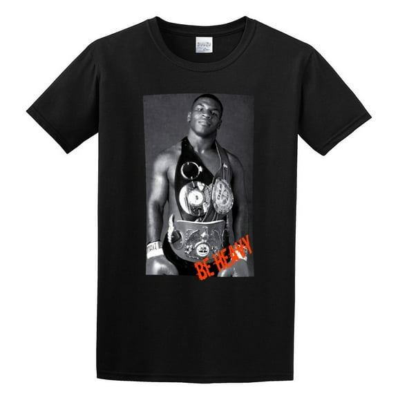 Mike Tyson Be Heavy (Young Tyson) T-Shirt Funny Top Graphic Tee For Men Black S