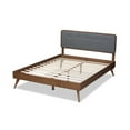 thumbnail image 4 of Baxton Studio Dilara Mid-Century Modern Dark Grey Fabric Upholstered Walnut Brown Finished Wood King Size Platform Bed, 4 of 6
