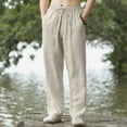 thumbnail image 2 of Men's Casual Pants Lightweight Breathable Elastic Waist Comfortable Summer Trousers for Yoga Beach Walking Outdoor Activities Mens Beach Pants Trousers Vacation Cargo Pants, 2 of 7