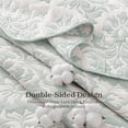 thumbnail image 5 of Exclusivo Mezcla 100% Cotton Quilts Twin Size Sage Green, Soft Breathable Bedspread Gauze Boho Pattern Coverlet Lightweight Twin Quilt Bedding Set for All Seasons( 1 Quilt and 1 Pillow Sham), 5 of 7