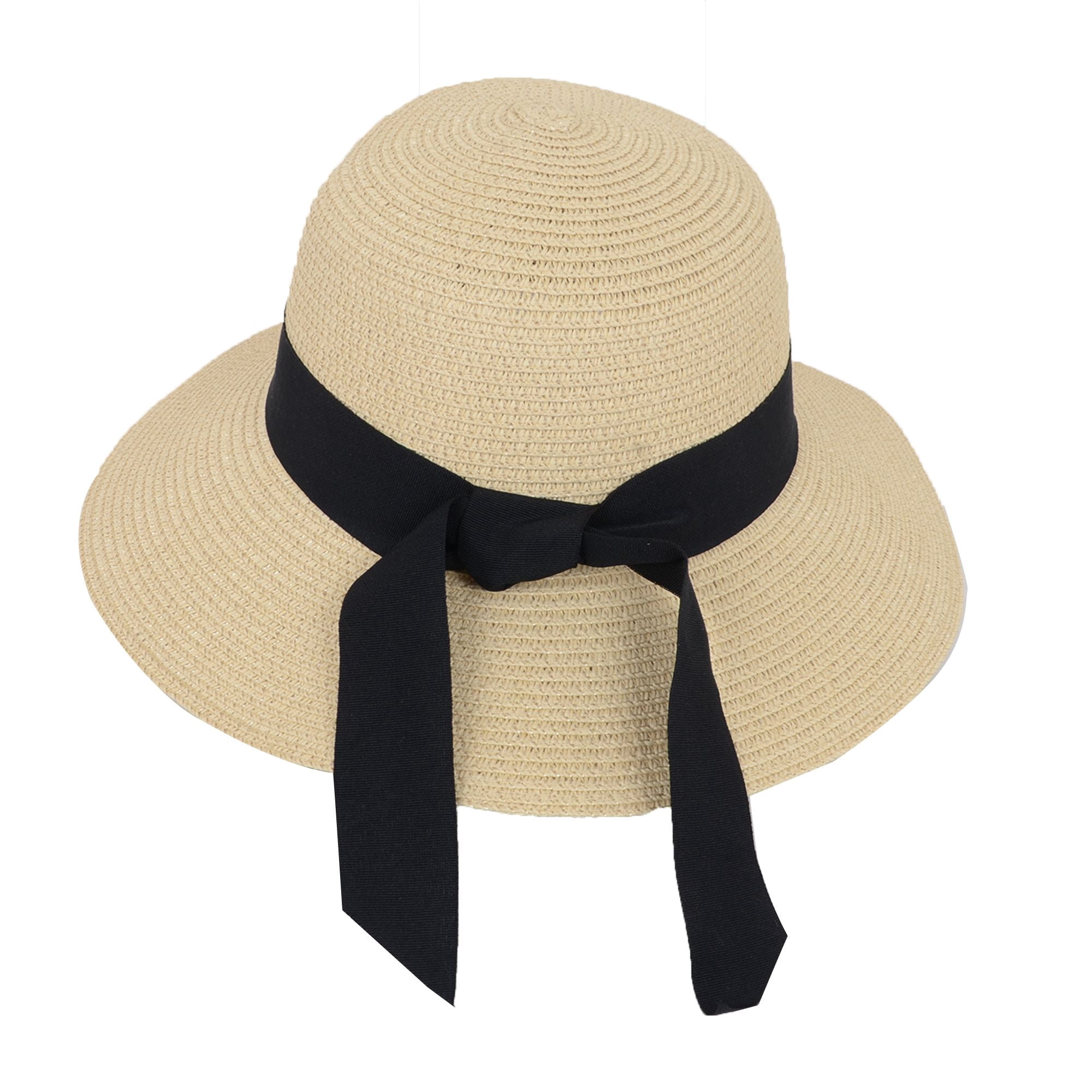 Solar Escape Wide-Brim Straw Hat With Adjustable Chin Strap & Black Ribbon Band Solar Escape UV Grasslands Hat UPF 50: Buy Online at Best  main image 2