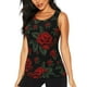 thumbnail image 1 of Fotbe Roses Blusas Sin Mangas para Mujer – Estilo Casual, Corte Suelto, Slim-Fit, Cuello Redondo Deportivo, Tops de Verano para Gimnasio y Yoga-Medium, 1 of 1
