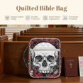 thumbnail image 6 of ZUXONGSY Rose Skull Print Bible Cover for Women Quilted Bible Protector Sturdy Christian Gift with Handle ChuZU Bag for Daily Use, 6 of 7