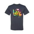 thumbnail image 2 of Wild Bobby, Colorful Rainbow Paint Love Streetwear Men's Graphic T-Shirt, Vintage Heather Navy, 4XL, 2 of 3
