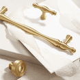 thumbnail image 5 of French Light Luxury Brass Drawer Handles Furniture Hardware Kitchen Cabinet Gold Handles,96 Hole Spacing brass, 5 of 6