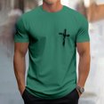 thumbnail image 4 of Ankishi Christian Shirts for Men Cross Crew Neck Fashion Summer T Shirts Loose Fit Cotton Tops Everyday Wear, 4 of 7