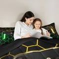 thumbnail image 5 of jejeloiu Gaming Bedding Comforter Set,Teen Video Game Twin Comforter Sets,Ombre Honeycomb Hexagon Bedding Set For Boys Girls,Super Cozy Bedroom Decoration Reversible,2 Pieces, 5 of 8