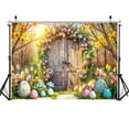 thumbnail image 2 of Telón de fondo fotográfico WOLADA, puerta de madera de Pascua, bosque, 210 x 150 cm, 2 of 5