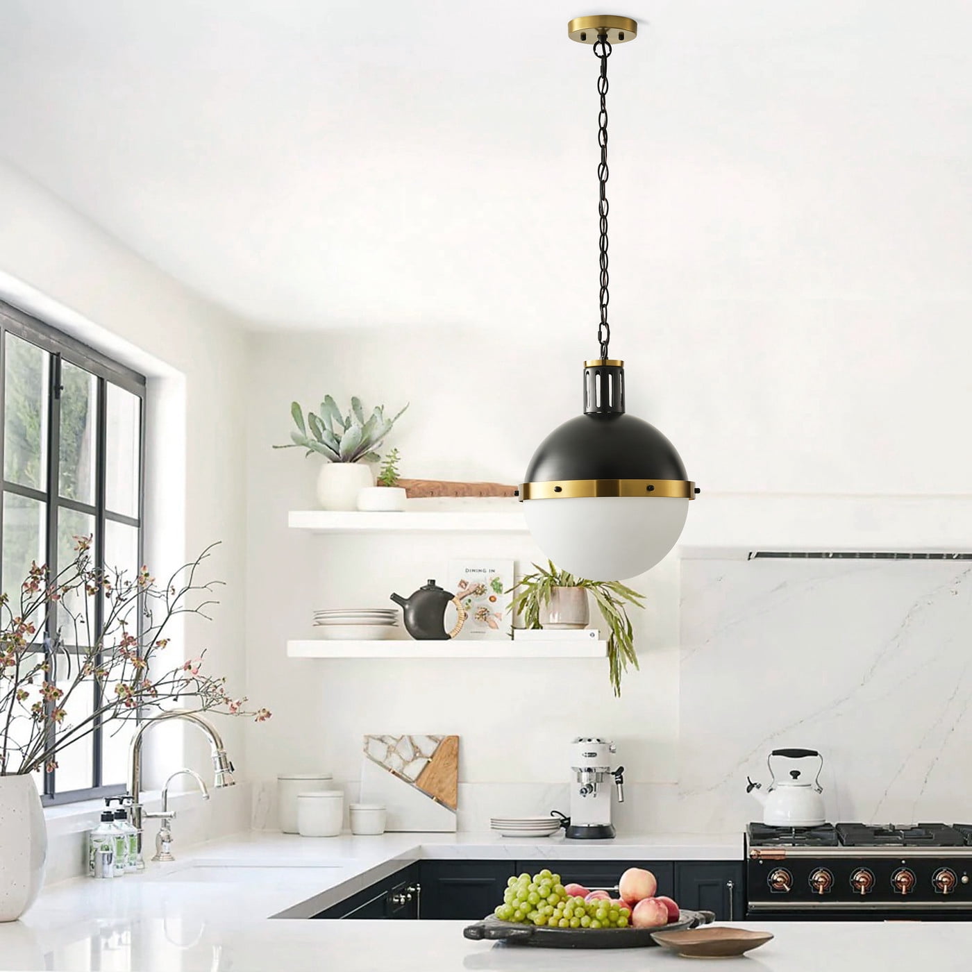 Aiwen Novelty Globe Shape Pendant Light Industrial Hanging Light Fixture For Farmhouse Kitchen Island