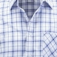 thumbnail image 3 of DPTALR George Men's Short Sleeve Cotton Shirts,Gingham Summer Button Down Plaid Shirt,Blue,Big and Tall Men M, 3 of 5