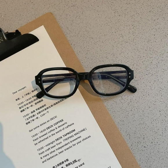 Retro Square Oval Glass Frame Red Thick Frame Anti Blue Light Glasses Solid Color Computer Reading Glass Fashion Accessories