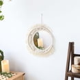 thumbnail image 3 of Espejo Redondo Boho Macramé. Espejo de maquillaje, espejos decorativos , espejo colgante de pared para sala de estar, apartamento, Macarena Espejo de pared, 3 of 8