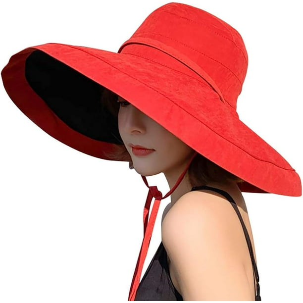 Sombrero de sol para mujer, plegable, reversible, con protección solar UV, ala ancha, para playa, para verano$Sombrero de sol para mujer, sombrero de sol de ala ancha para mujer, sombrero