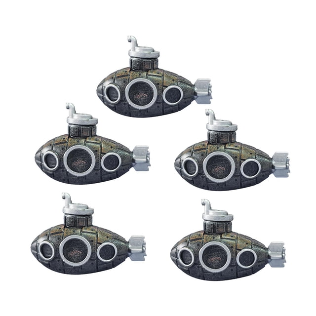 DOLITY 5 Pieces Mini Submarine Tank Ornament Decorative Versatile Children Toy Bronze Color