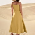 thumbnail image 5 of UoCefik Summer Beach Dresses for Women 2025 Linen Sleeveless Maxi Sundresses with Pockets Yellow S, 5 of 5