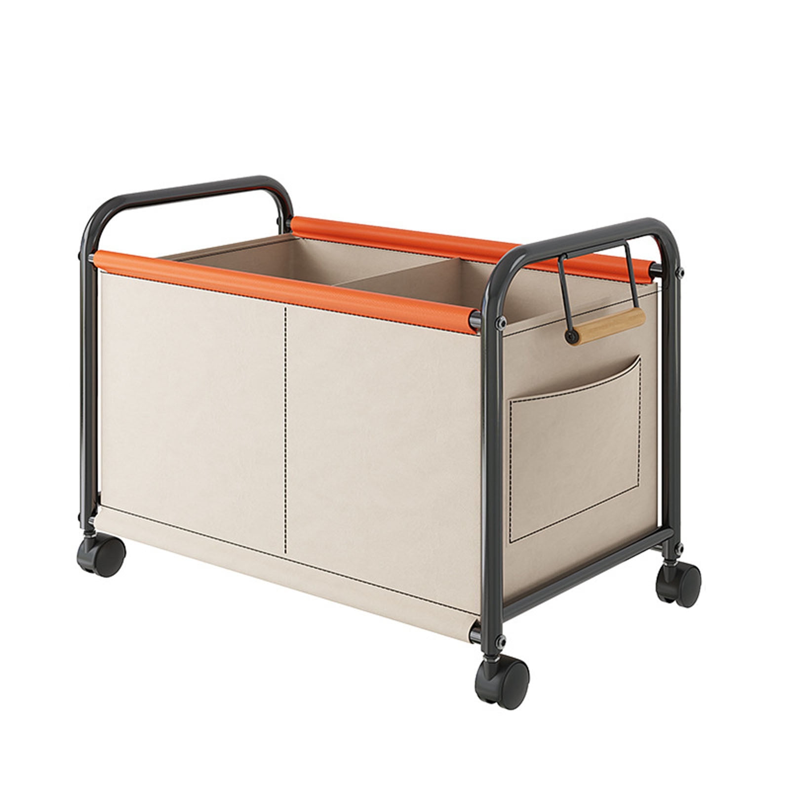 MERILER Large Rolling Storage Container with Wheels - Sturdy Fabric and Metal Shoe Organizer with Strap Handle for Multi-Purpose Home Storage Solutions