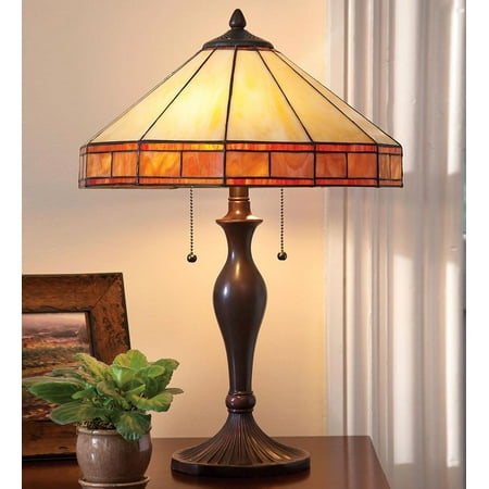 - Tiffany-Style Stained Glass Mission Style Table Lamp