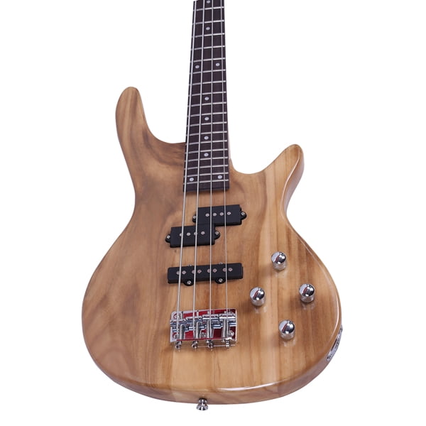imerelez 4-String Bass Guitar Right Handed | 34" Scale Burlywood Finish | Basswood Body w/Rosewood Fingerboard | Power Cable & Wrench Tool Included