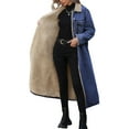 thumbnail image 2 of Fleece Lined Denim Jacket for Womens Long Sherpa Lined Winter Coats, 2 of 5
