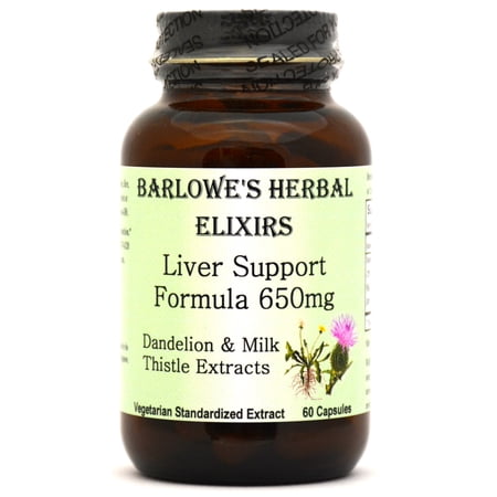 Liver Support - 60 650mg VegiCaps - Stearate Free, Bottled in Glass! FREE SHIPPING on orders over $49!
