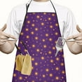 thumbnail image 2 of Purple Sun Star Swirl Pattern Apron-Garden Aprons for Women with Pockets-Cotton Linen Waterproof Kitchen Cooking Gardening Aprons Adjustable for Kitchen,Cooking,BBQ and Salon 33x27 Inch, 2 of 7