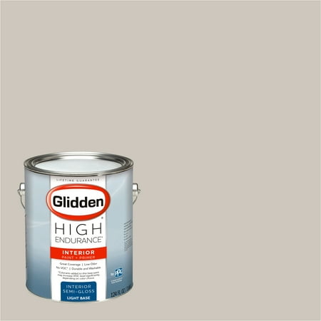 Glidden High Endurance, Interior Paint and Primer, Fossil Grey, #30YY 56/060, Semi-Gloss, 1