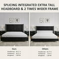 thumbnail image 2 of VanAcc Upholstered Wingback Platform King Bed Frame with Vertical Channel Tufted Headboard, Black, 2 of 8