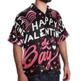 thumbnail image 2 of Valentine's Day Font Men's Casual Hawaiian Button Down Short Sleeve Summer Beach Printed Shirt, 2 of 6