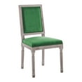 thumbnail image 2 of Modway Court French Vintage Performance Velvet Dining Side Chair in Natural Emerald, 2 of 8
